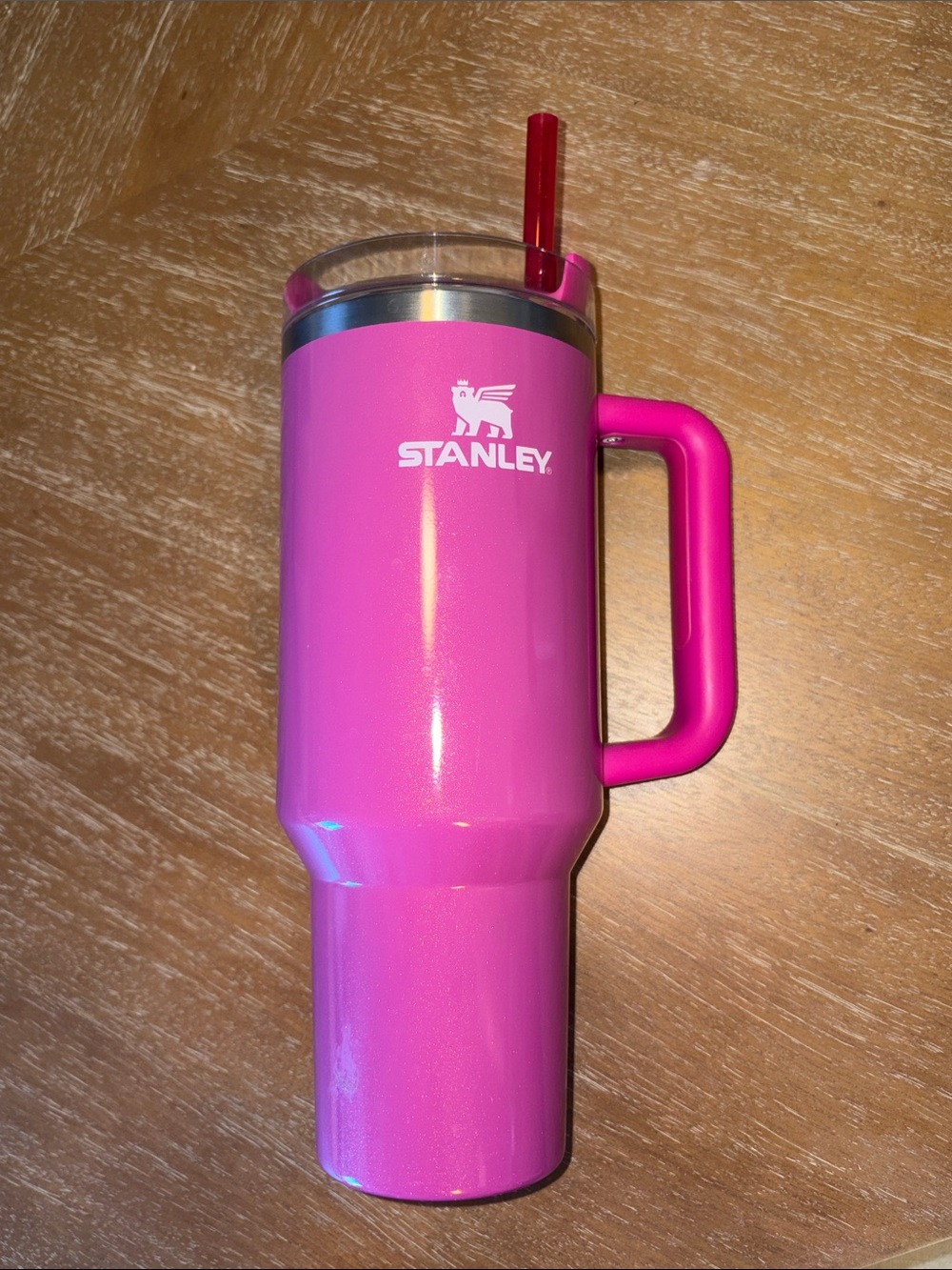 Stanley Shimmer Pink Travel Tumbler with Handle